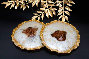 Hairy Coo-Ture • Geode Coasters