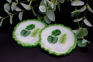 Leaf Me Alone • Geode Coasters